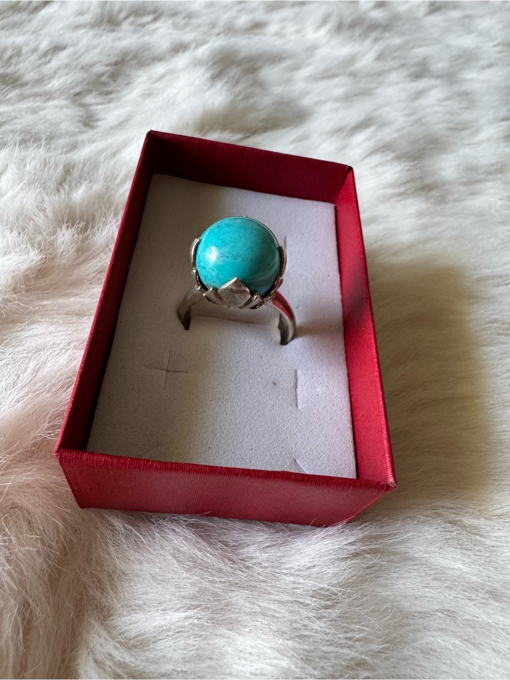 Vintage Turquoise Blue Silver Ring
